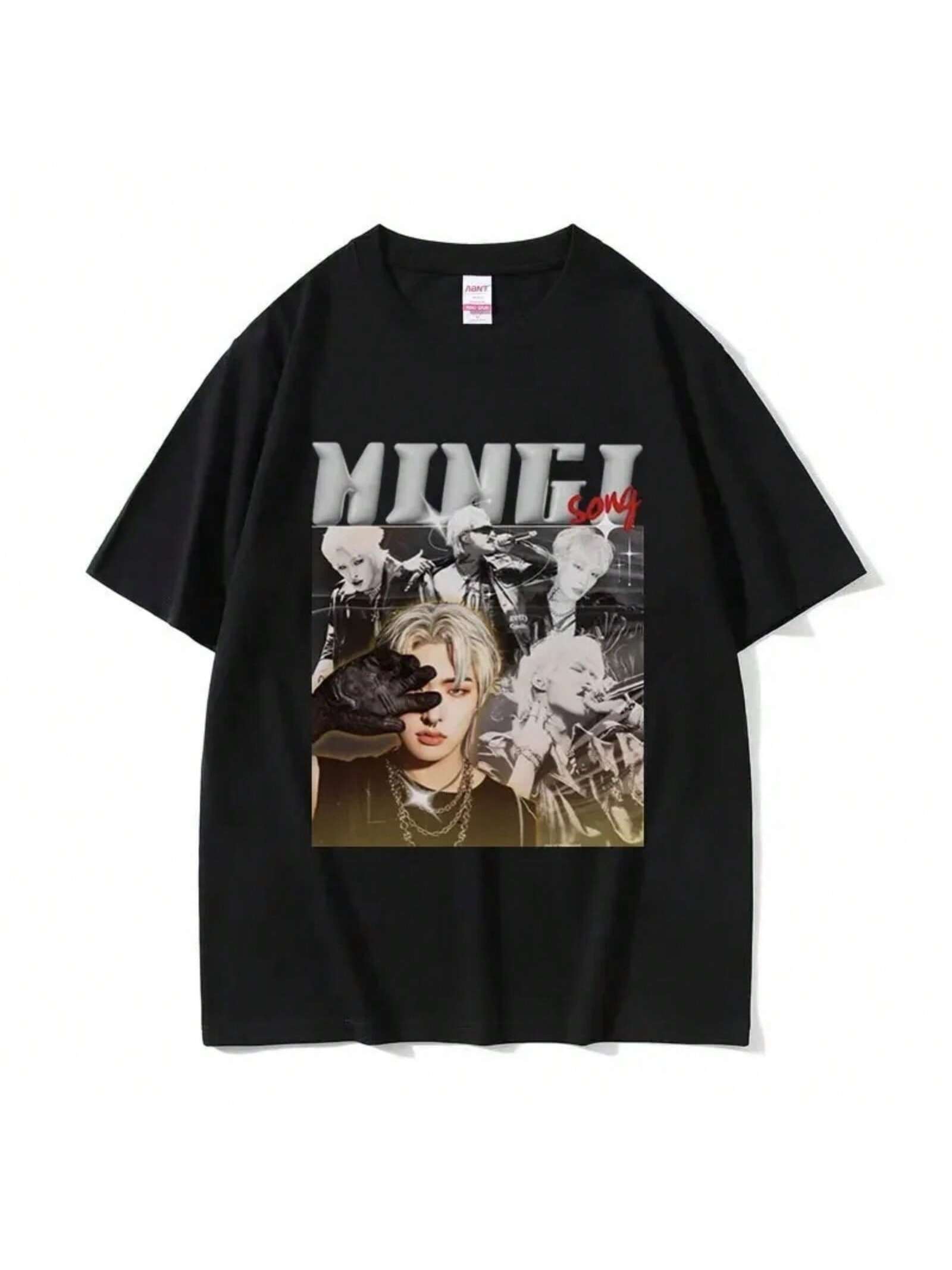 Korean  MINGI Graphic T Shirt Men s Women Hip Hop Retro Fashion Short Sleeve T-Shirts Casual T-Shirt Streetwear S разноцветный