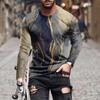 Men's T Shirt Graphic Abstract Neck Clothing Apparel Outdoor Long Sleeve Print Fashion Designer Vintage