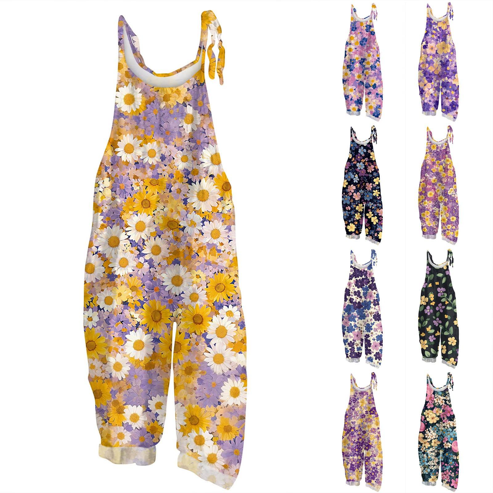 

Женский комбинезон с принтом, повседневный, свободный, из хлопка и льна XXXL