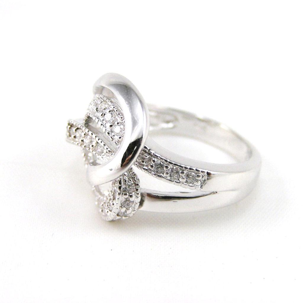 Silver Ring 'Cache Coeur' White Silver (rhodium) - 16 Mm