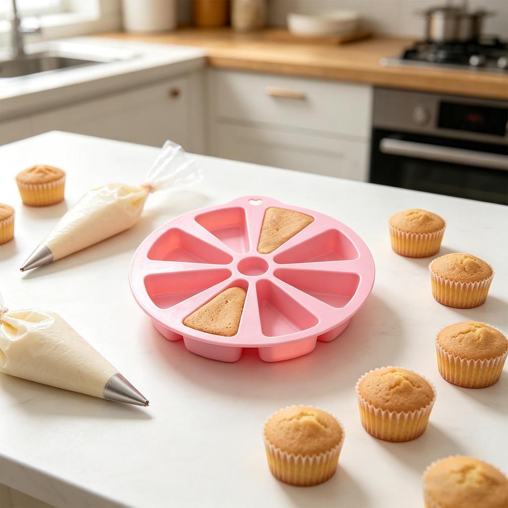 Silicone Baking Molds 8-Serving Triangular Pizza And Cake Molds Non-Stick Silicone Triangle Mould Cake Baking Mold Baking Pan