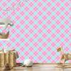 Pink and blue checkered powder pink wallpaper for living room and bedroom 50x1000