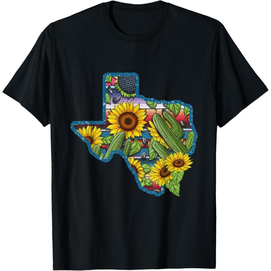 Texan Leopard Cactus Serape Mexican Party Cowgirl Texas T-Shirt XXXXXL чёрный