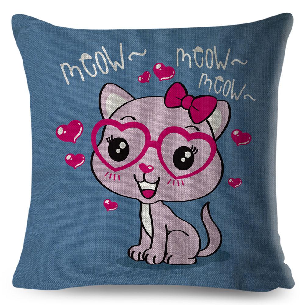 Colorful Cute Cartoon Pet Dog Cat Cushion Cover for Children Room Sofa Decor Animal Dinosaur Giraffe Pillow Case Pillowcase