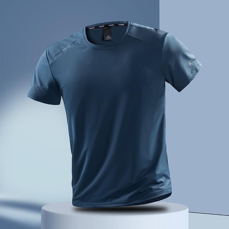 Summer Stretch Ice Silk Short Sleeved T-shirt, Casual Versatile T-shirt