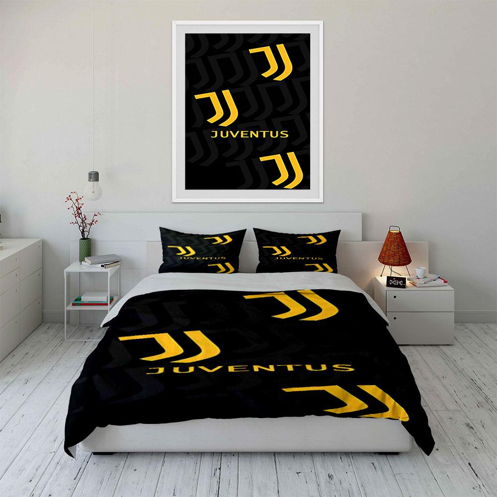 Yellow Juventus logo pattern. Bedding sets Duvet cover sets Duvet covers Pillowcases(1 * Duvet Cover 2 * Pillowcases without duvet insert)