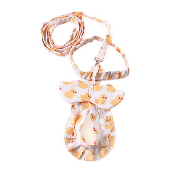 Duck Diaper Reusable Washable Yellow Duck Print Chicken Diaper with Bow Tie Adjustable Poultry Nappies for Goose Duck Hen Chicken