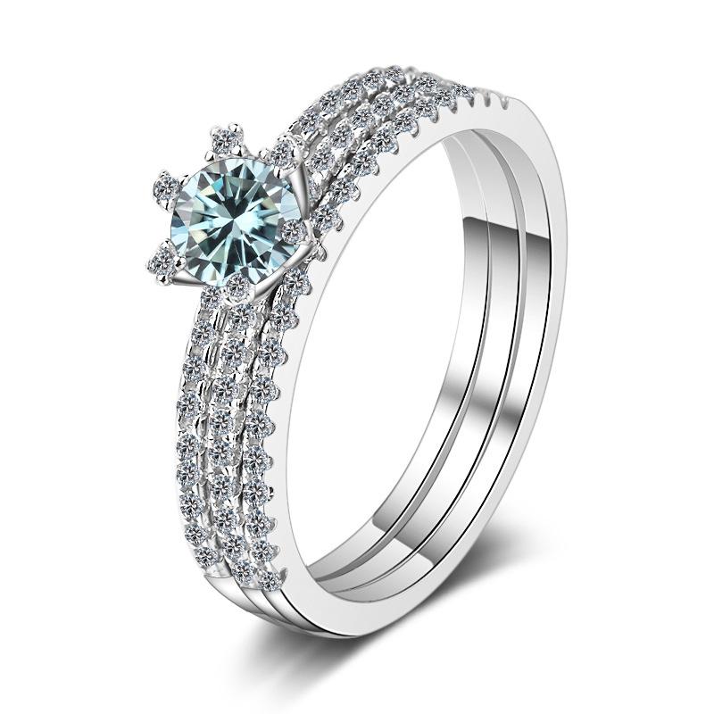 JoyceJelly Women's 0.5 or 1ct D Color Moissanite Diamond Ring Luxury Wedding Engagement Jewelry 925 Sterling Silver Plated Pt950 Gold