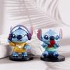 6pcs Disney Stitch Various Styles Fashionable PVC Collection Model Doll Toy Statue Home Furnishings Decoration