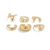 Irregular Glossy Metal Open Rings For Women Vintage Punk Gold Silver Color Personality Finger Ring Female Jewelry