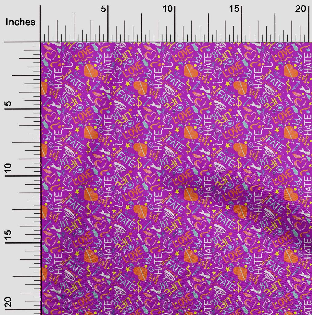 oneOone Cotton Flex Fuschia Pink Fabric Abstracts Fabric For Sewing Printed Craft Fabric By The Yard 40 Inch