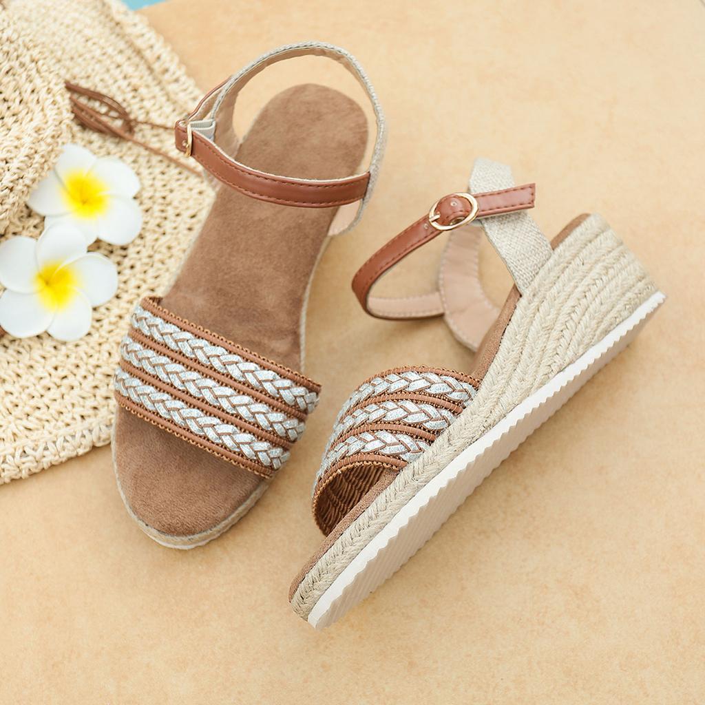New Platform Wedge Sandals With Straps And Open Toes Fashionable And Casual Open Back Sandal For Womens Summer Sandalias 2026