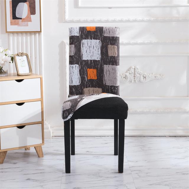 Geometry Chair Cover Flexible Stretch Spandex Chair Cover For Dining Room Restaurant Weddings Banquet Hotel Elastic Chair Cover for Home