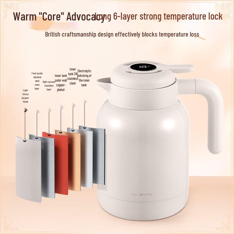 BVGMAV 1.6L Smart Stewing Thermos with Tea Infuser