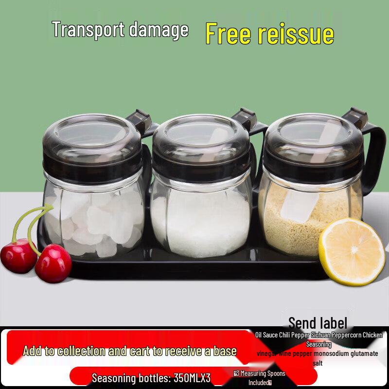 Qiwei Glass Kitchen Seasoning Jar Set