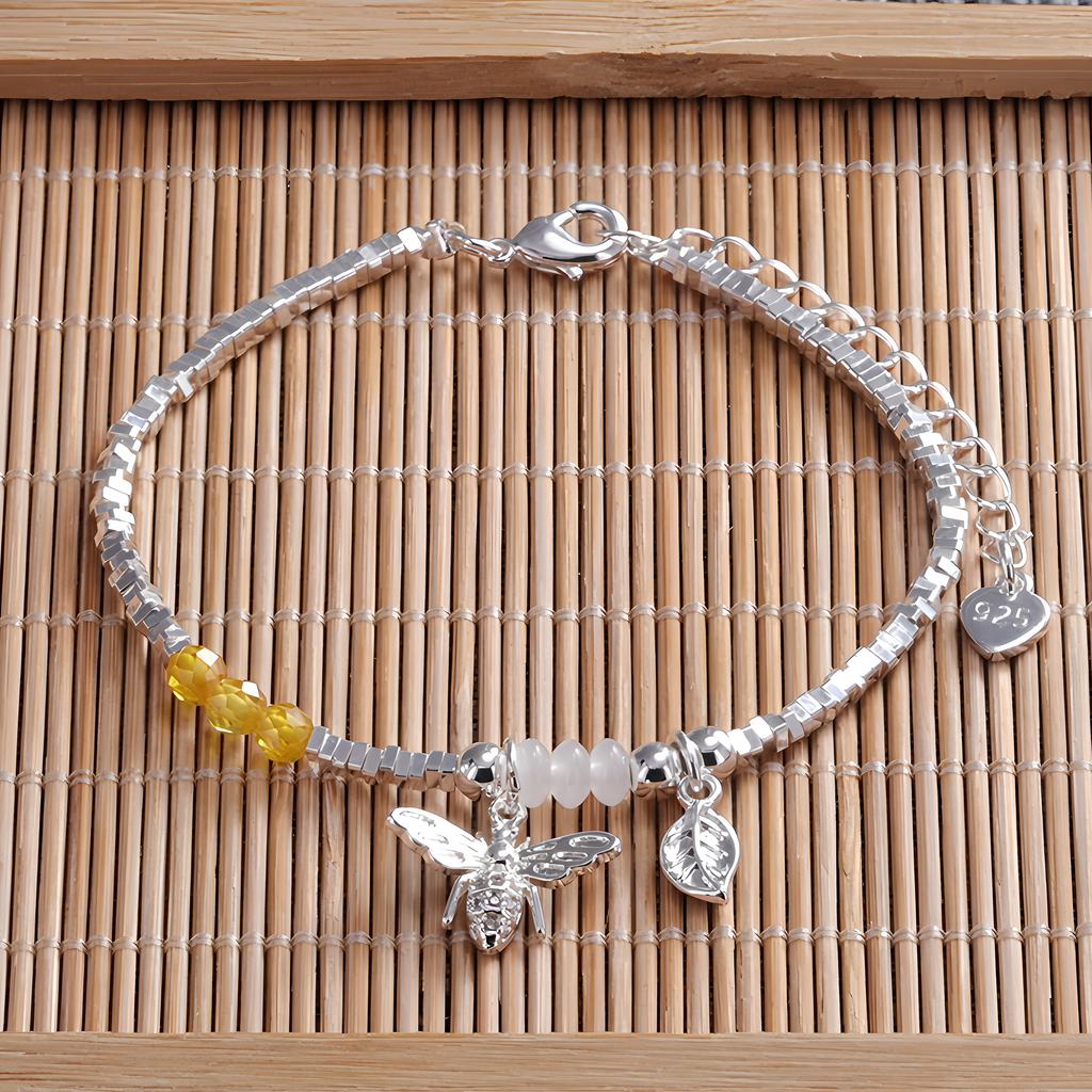 Brățară fluture cu diamante din argint 925 Brățară reglabilă cu flori de temperament pentru femei