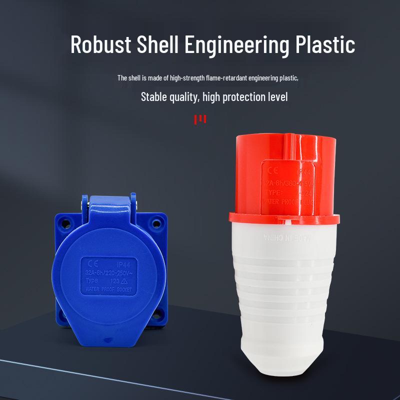 Waterproof IP44 Surface Mounted Industrial Power Socket Plug (3/4/5 Core)