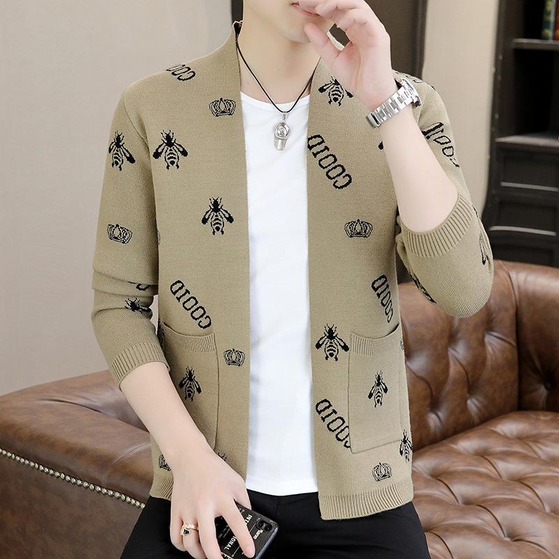 

Горячая распродажа, Мужской универсальный вязаный кардиган, Свободная куртка, Трендовая мужская одежда XXXXL хаки