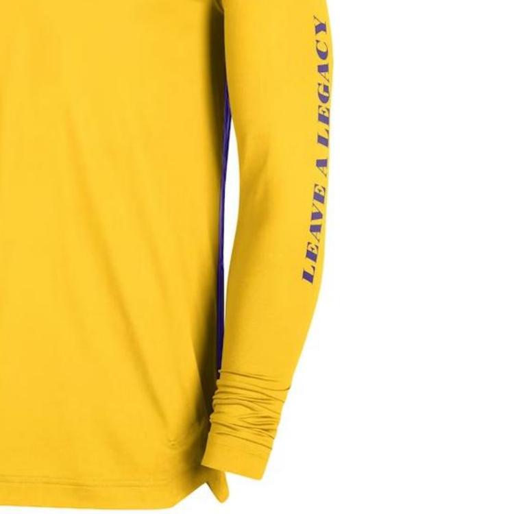 Nike Logo Casual Crew Neck Pullover Long Sleeve Soccer Jersey Player Edition 23-24 Season Los Angeles Lakers Unisex Jersey Gold DX9436-728