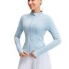 Women's Slimming Long Sleeve Stand Collar Sports Top - Elastic and Elegant Yoga & Running Fitness Jacket