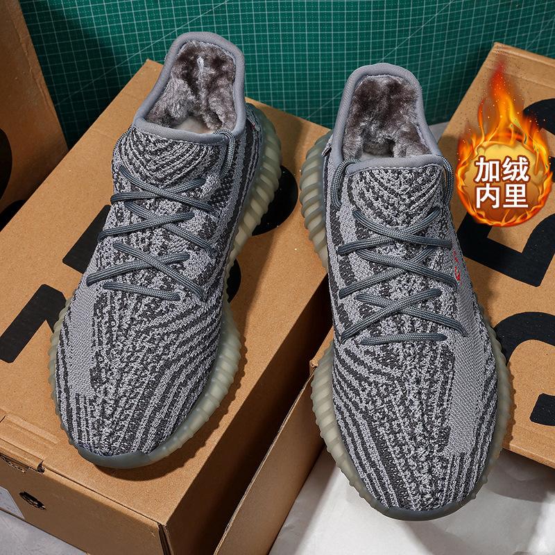 Fleece Thickened Winter Coconut All Black Casual Warm Running Shoes Sports Real Soft-soled Sneakers