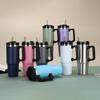 30oz Double Wall Vacuum Insulated Stainless Steel Travel Mug With Handle Straw Car Outdoor Use