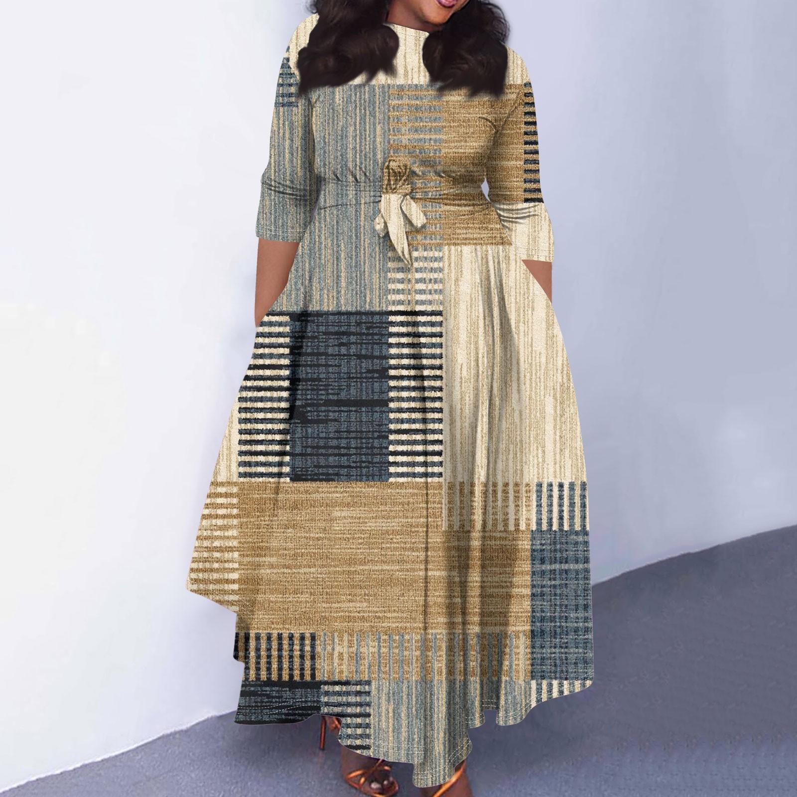 

Женское повседневное модное свободное платье большого размера с принтом, круглым вырезом и короткими рукавами, карманными бретелями XXL