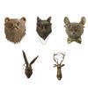 Resin Animal Head Statue Wall Decoration Antique Deer Wall Storage Hook Background Wall Accessories Decorative Figurines