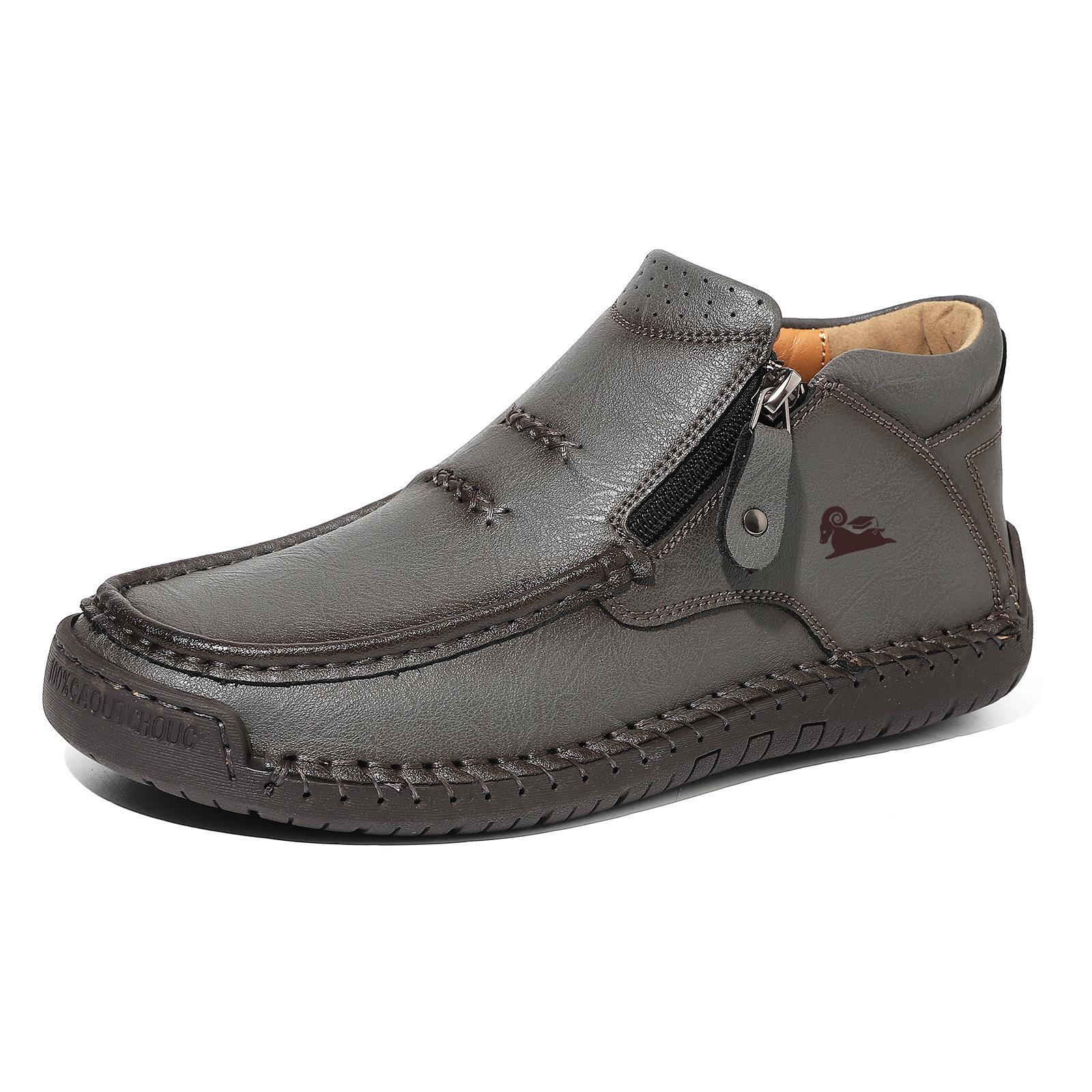 Men s Plus Size Outdoor Slip-on Leather High-top Martin Boots 9931 42