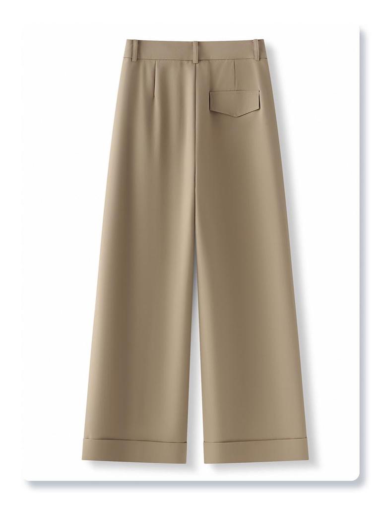 Women's Khaki Summer 2025 Loose Wide-Leg Casual Pants