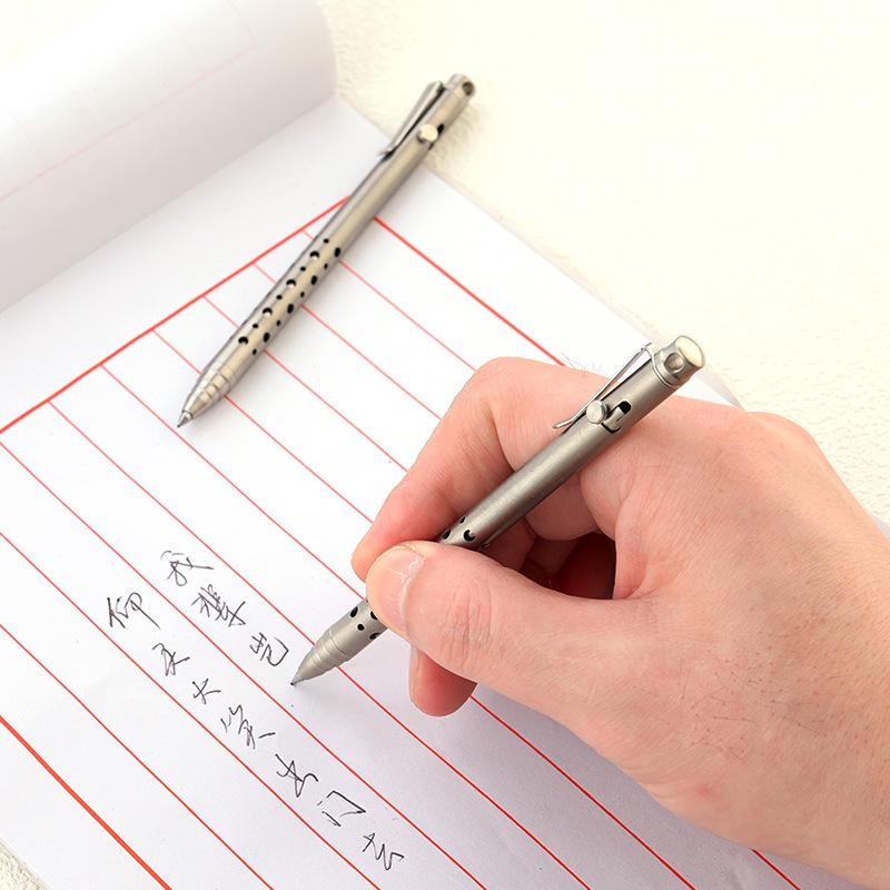 Titanium Alloy Bolt-Action Pen: Compact Business Signature & Travel Ballpoint Office Stationery
