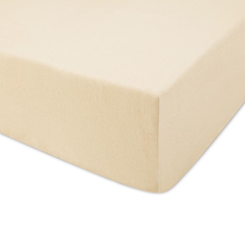 Fitted sheet 180x200 jersey 100% COTTON light beige