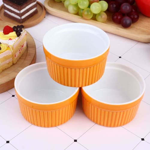 VORCOOL Mini Cocotte Dishes, Souffl? Pans, 9cm, Ceramic, Heat-Resistant, Oven, Microwave, and Dishwasher Safe, Set of 5