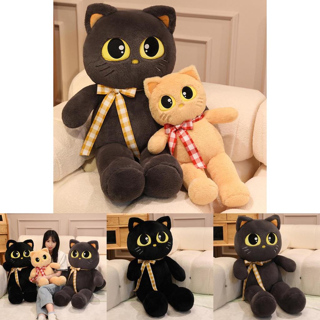 Brinquedo de Pelúcia de Gato Fofo Com Enchimento de Algodão PP Macio Para Decoração e Conforto do Quarto das Crianças