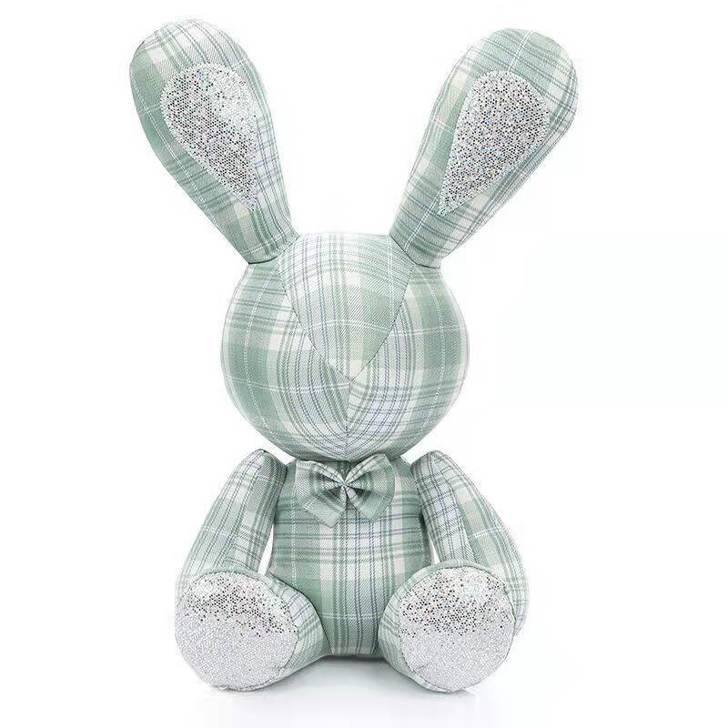 Toy Plush Plaid Rabbit Doll Bedroom Decorate The Living Room Fashionable Cute