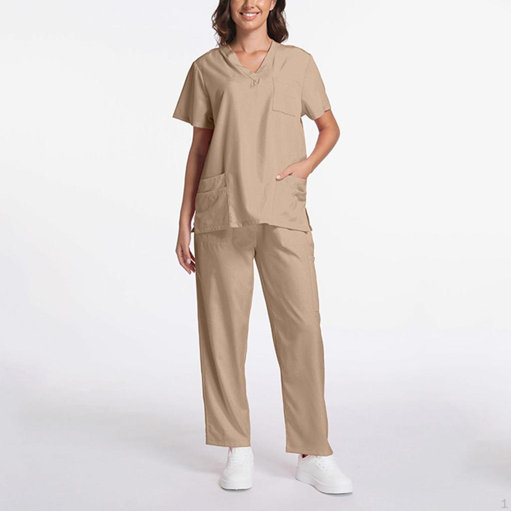 Nursing Uniforms Scrub Set Short Sleeve Work Clothes for Women