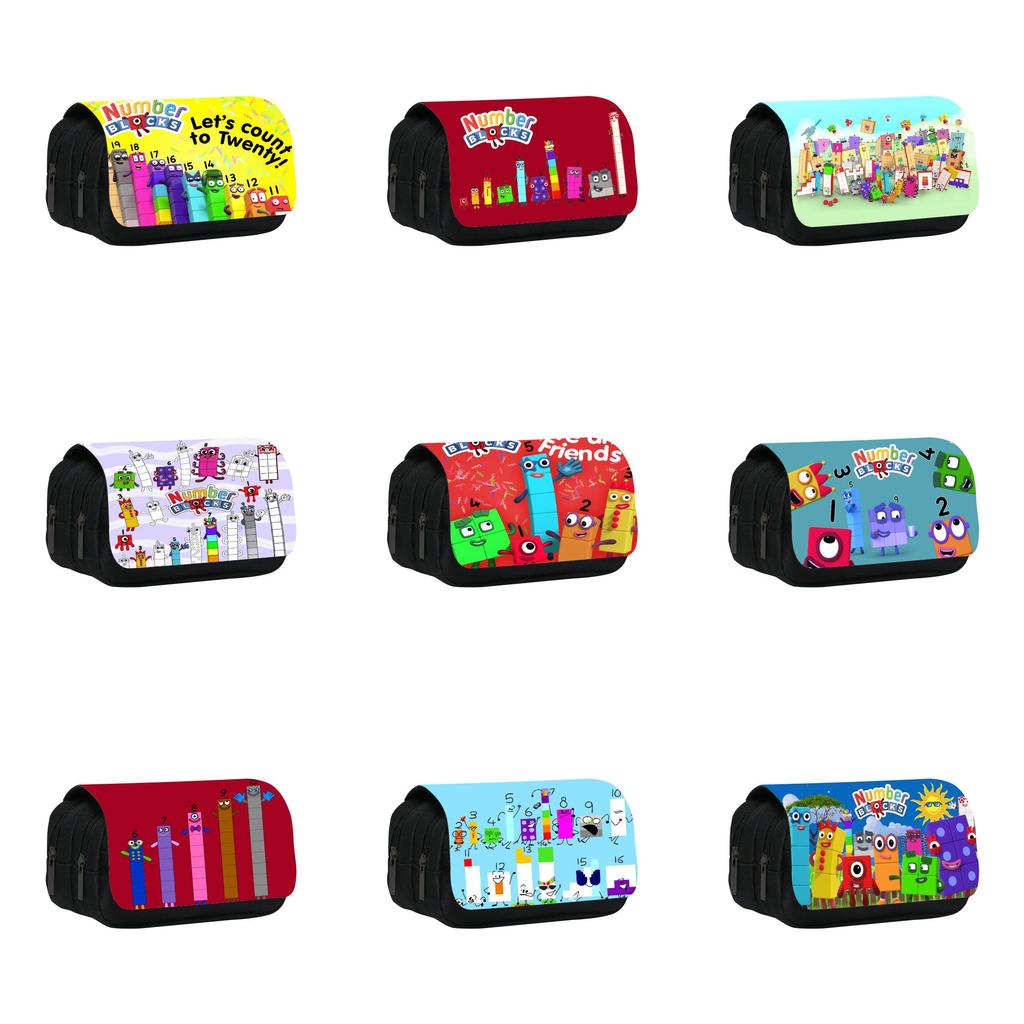 Double Numberblocks Layer Pencil Bag With Spacious Design For Classroom Use