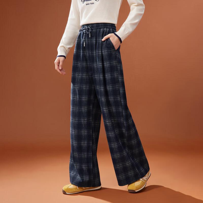IEF Retro Plaid Wide-Leg Trousers