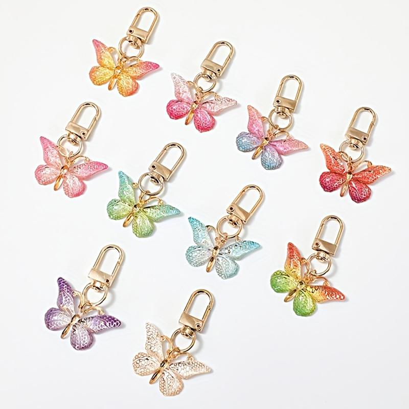 1Pc Alloy Keychain Charm Keychain Bag Women'S Gift Butterfly Keychain Backpack Multi-Color