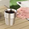 1 STÜCKE Edelstahlbecher Stapelbar Kaffeetasse Outdoor Trinkgefäße Wasserbecher Bierkrug Campingbecher Für Picknick BBQ Rucksackreisen