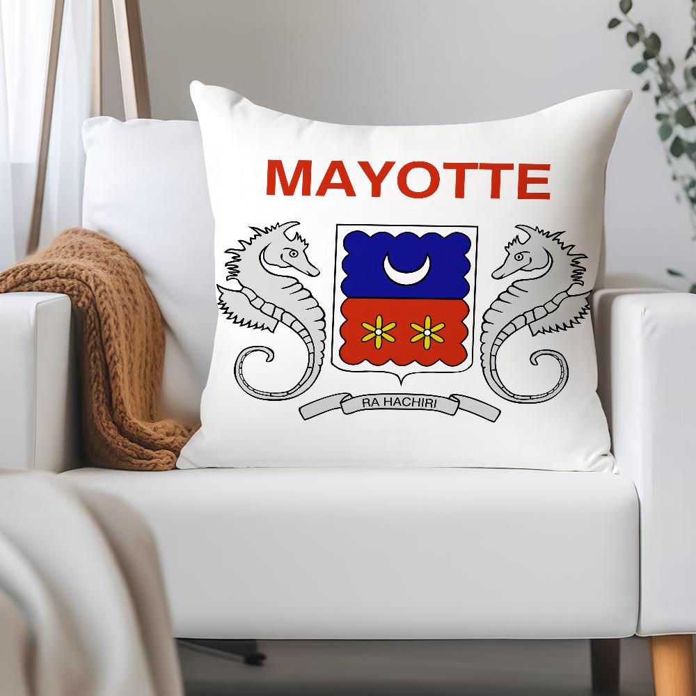 The Mayotte Flag Pillow Case Applicable Space For Guest Rooms Interiors Cars Office House Decoration