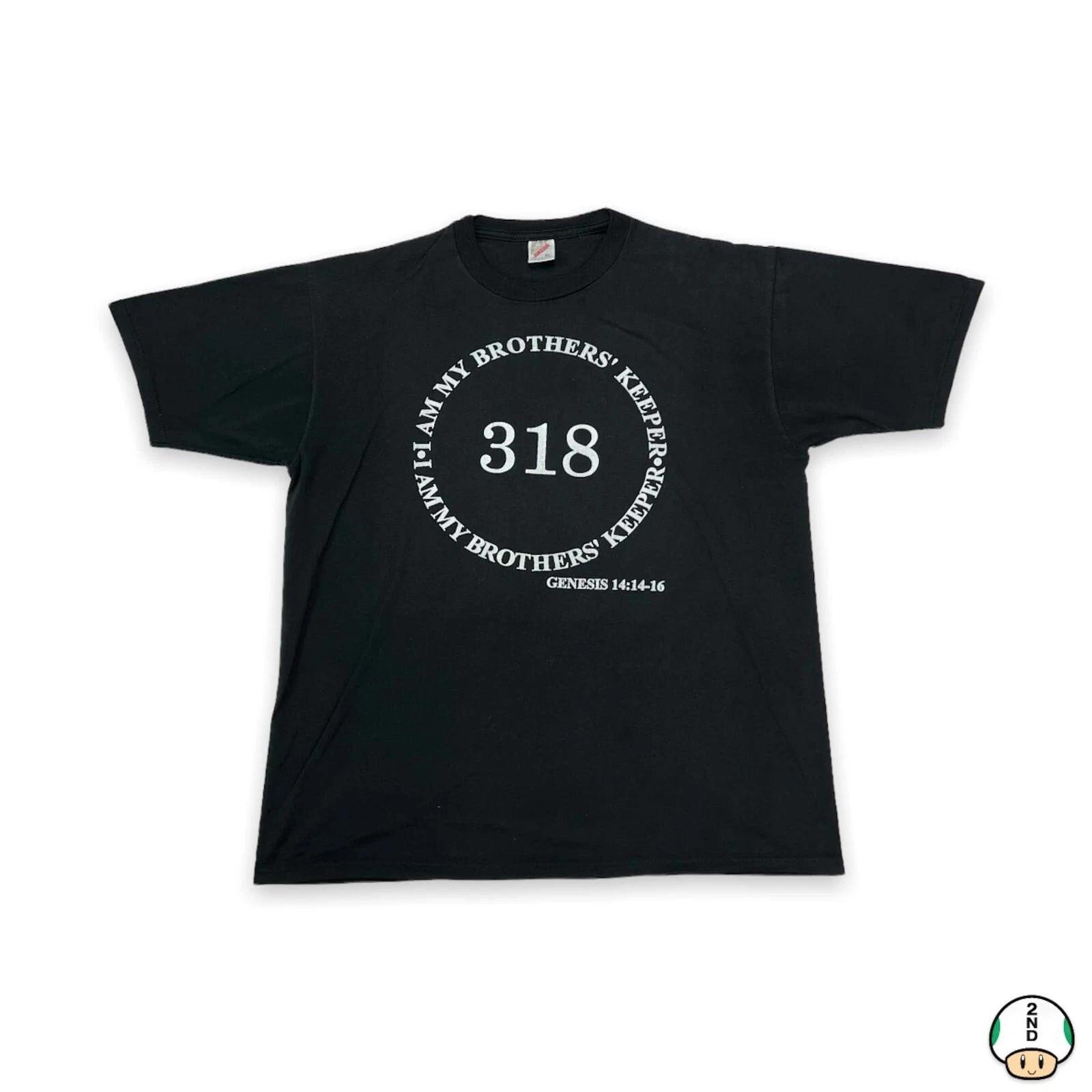 

VTG 90s Genesis 318 T Shirt Mens XL Black My Brothers Keeper USA Religious Tee S