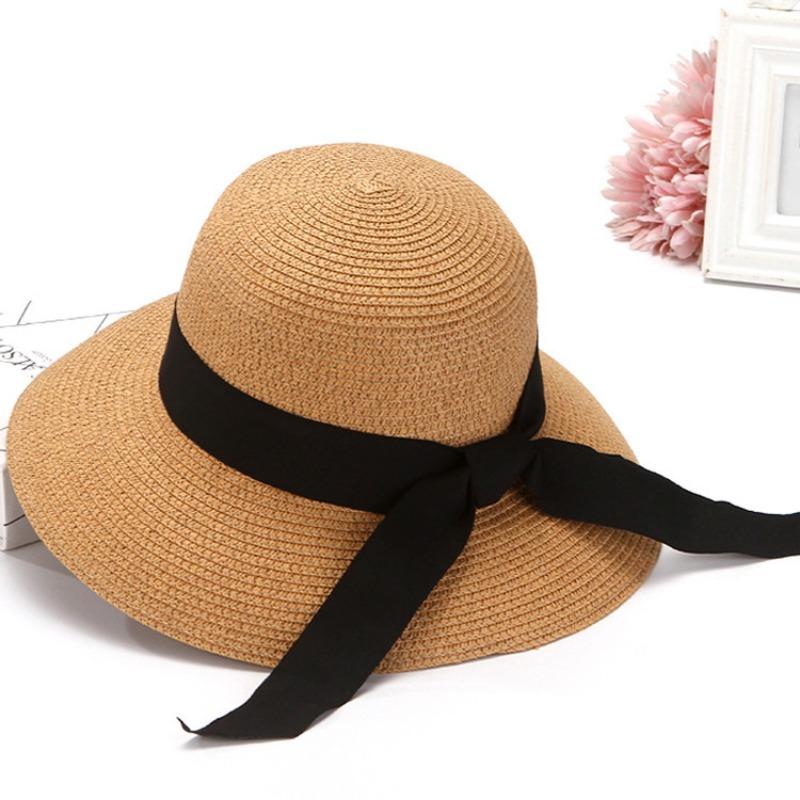 

Hat Ladies Summer Straw Hat Trendy Brand Fashion Sun Hat Foldable Sun Hat Sunscreen Face Cover Big Edge Hat