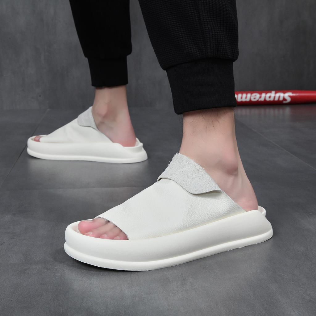 Summer men's slippers trendy brand versatile boys British Roman sandals outside breathable men's shoes trendy shoes