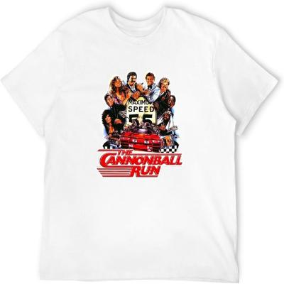 Mens T-Shirt Cannonball Run Retro 1980S Movie Comedy Burt Reynolds Race Movie Short Sleeve Crewneck Tee White