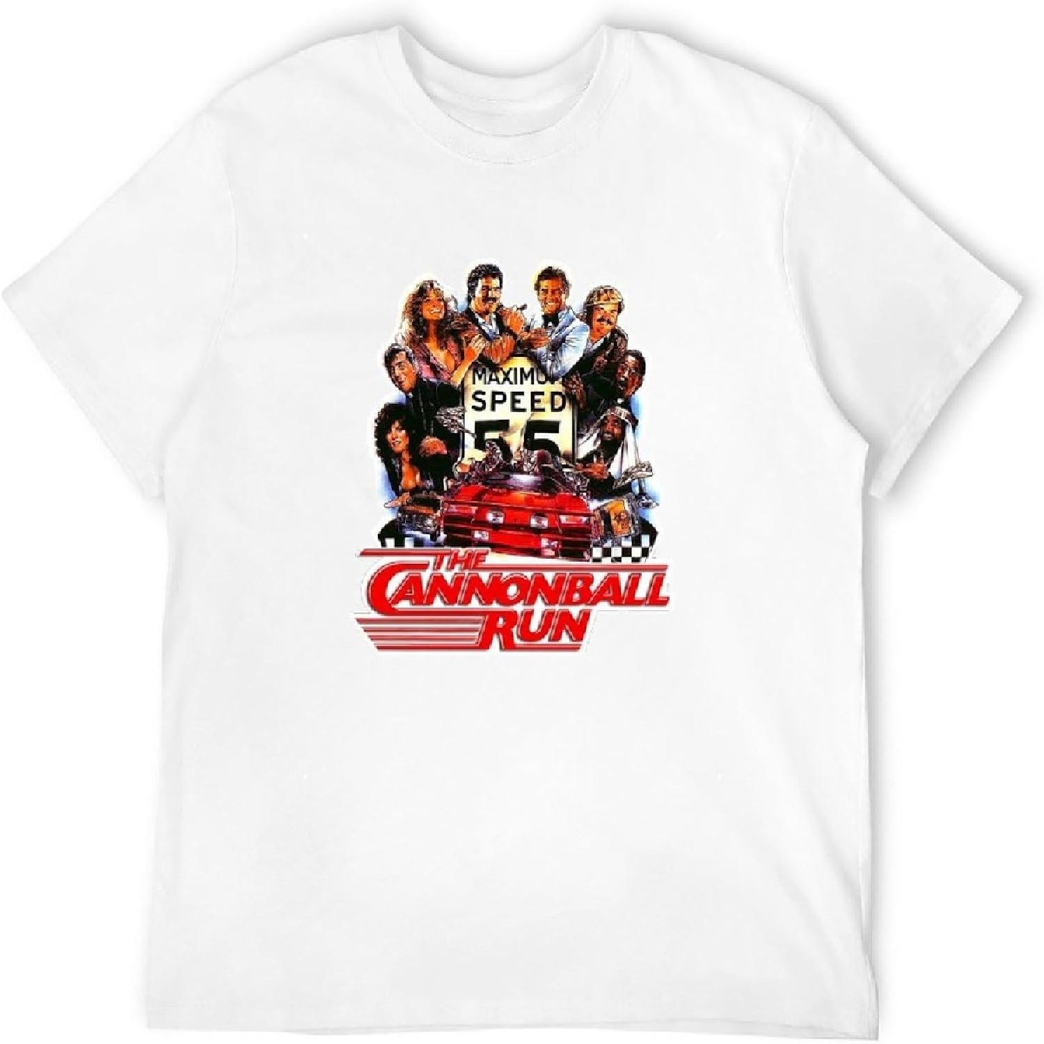 Mens T-Shirt Cannonball Run Retro 1980S Movie Comedy Burt Reynolds Race Movie Short Sleeve Crewneck Tee White S