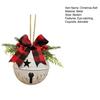Christmas Bells Ornament Rustic Christmas Jingle Bell with Pine Needles Red Berries And Plaid Bow for DIY Holiday Door Window Tree Wreath Garland