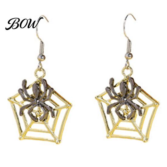 Stylish Gothic Jewelry for Parties 1 Pair Halloween Earrings Women, Skeleton Spider Pumpkin Statement Ghost Bat Dangle Earrings, Accessories Detailed