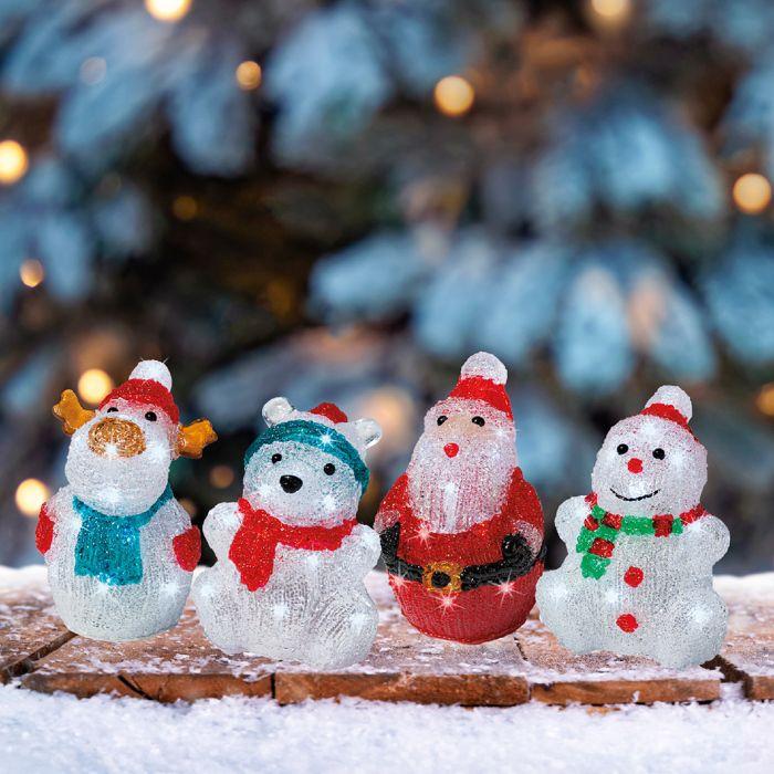 Svítící figurka - Kaemingk - LED Studená bílá - 15 cm - Akryl - Baterie v ceně