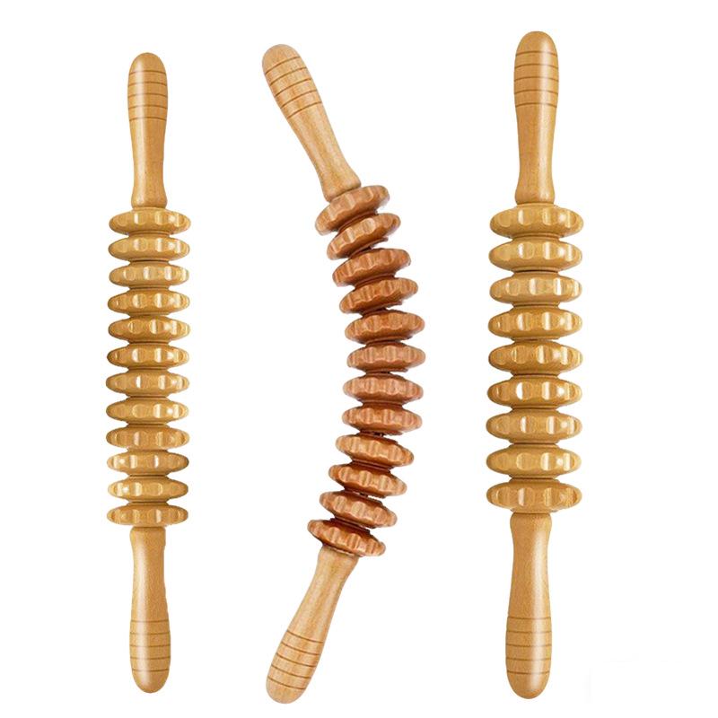 Solid Wood Wolf Tooth Handheld Massager - Back, Waist, Cervical Spine, Legs Fascia Roller and Scraper Tool